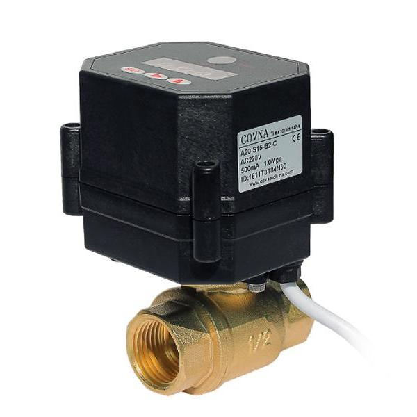 Small electric brass two-way ball valve with timer