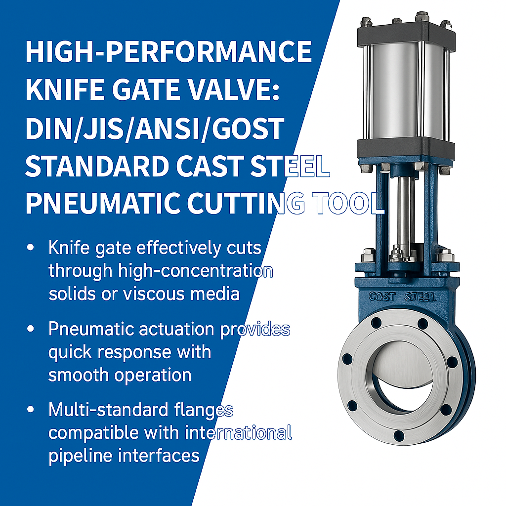 Cast Steel Pneumatic Knife Gate Valve Meets Common Flange Standards