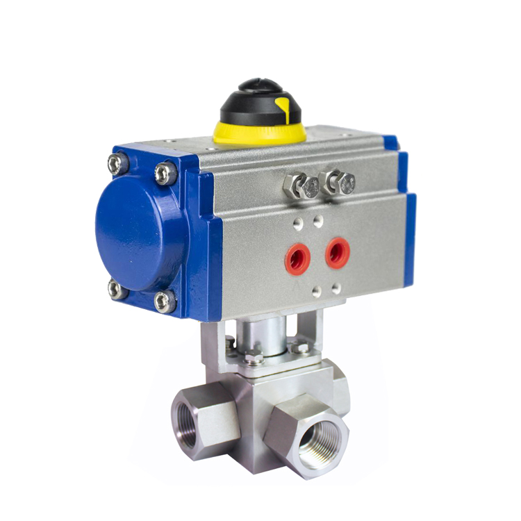 HK56GT 3 Way High Pressure Pneumatic Ball Valve