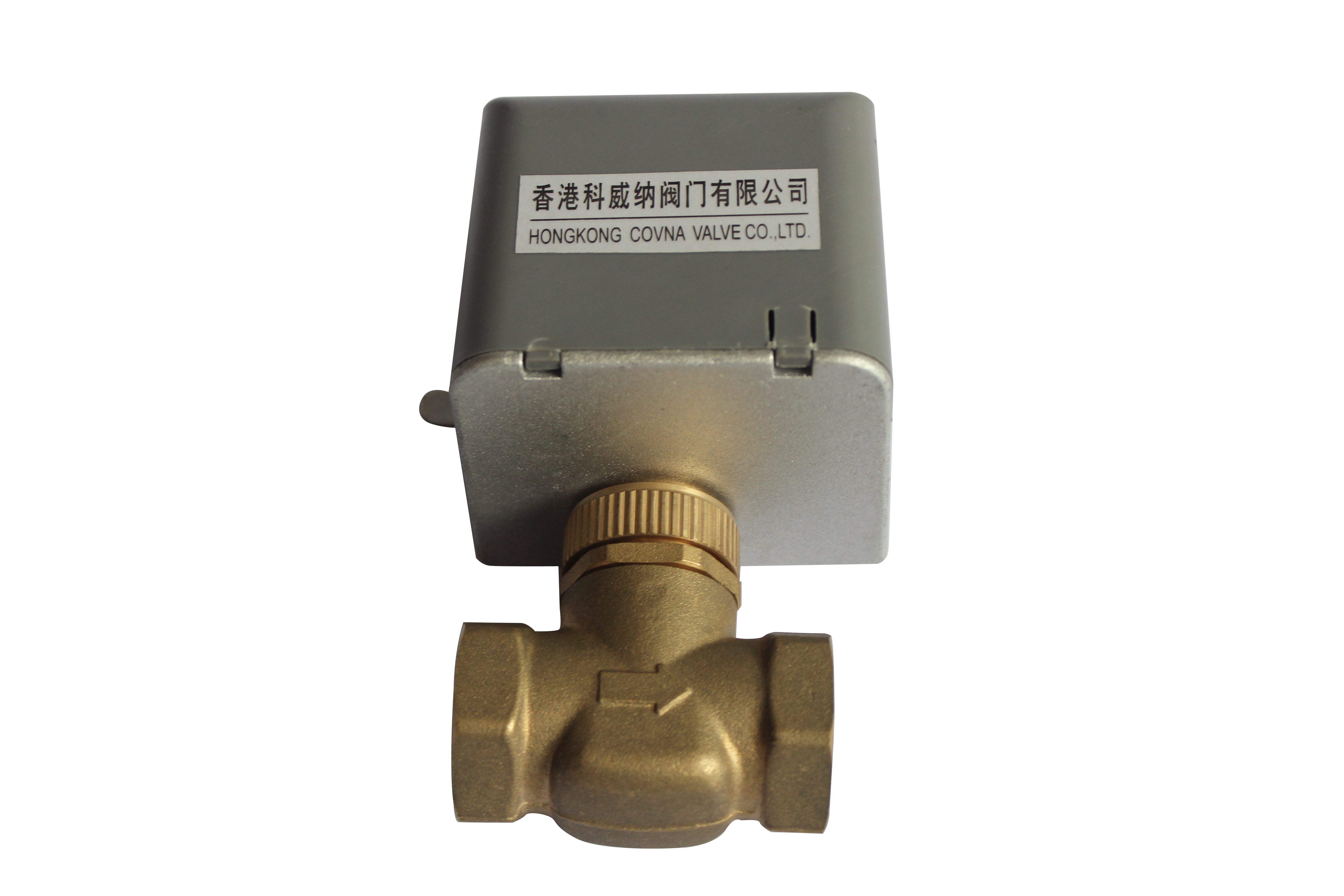 Covna Precision Small Electric Gray Head Vertical Two-way Ball Valve Industrial Automation